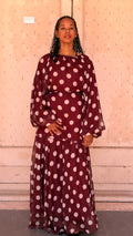 Selena - Bordeaux pois blanc.