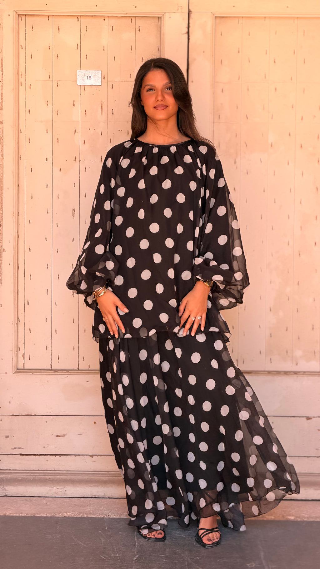 Selena - Noir pois blanc.