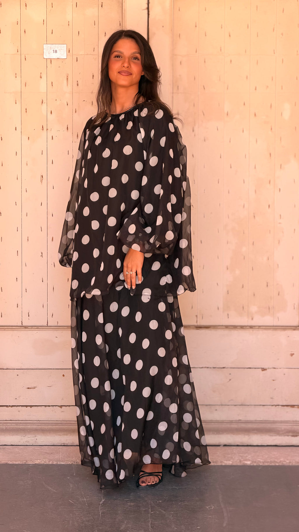 Selena - Noir pois blanc.